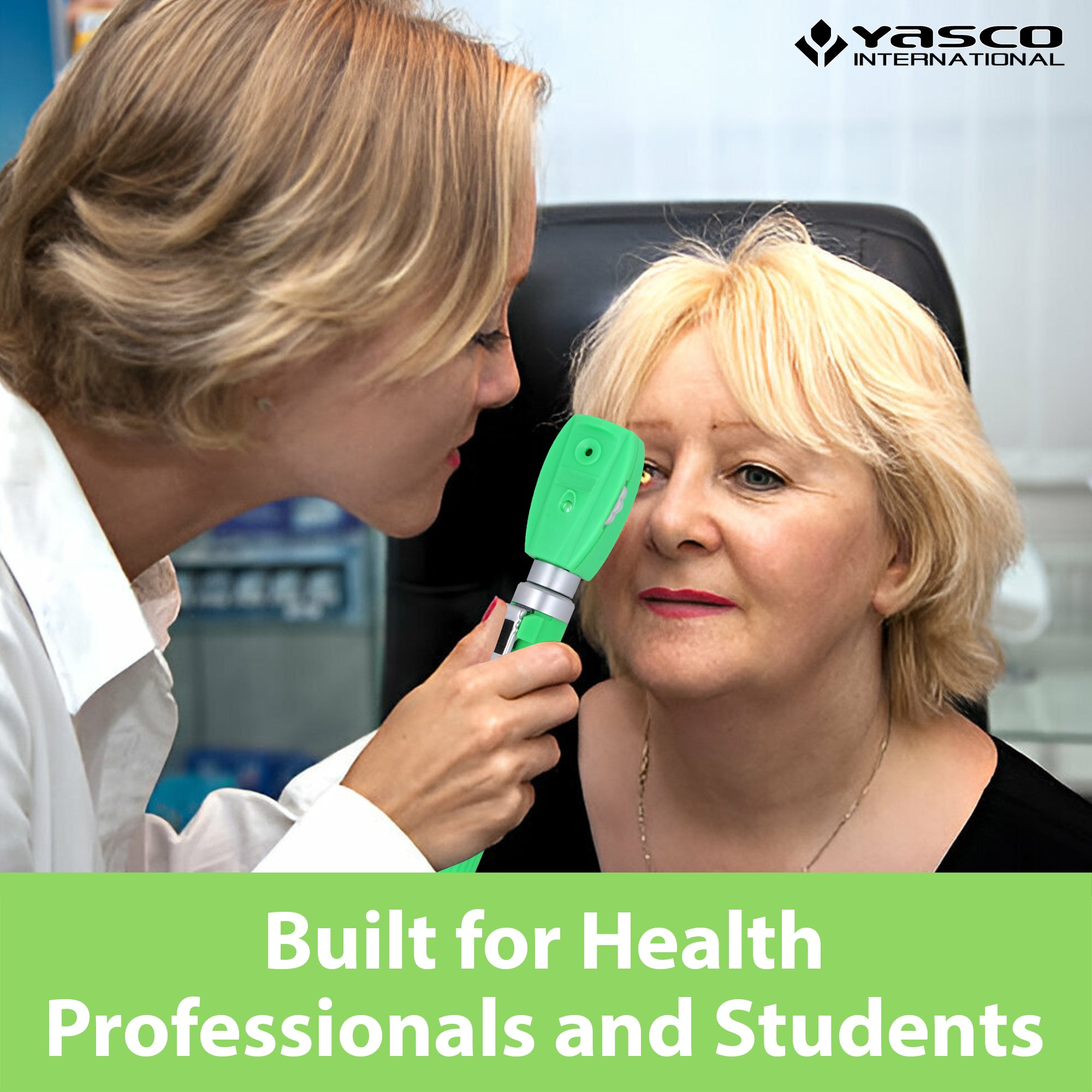 Fiber Optic Mini Ophthalmoscope & Otoscope Set -  Green