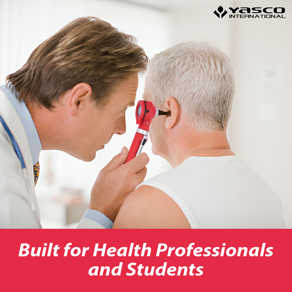 Fiber Optic Mini Otoscope Set - Red