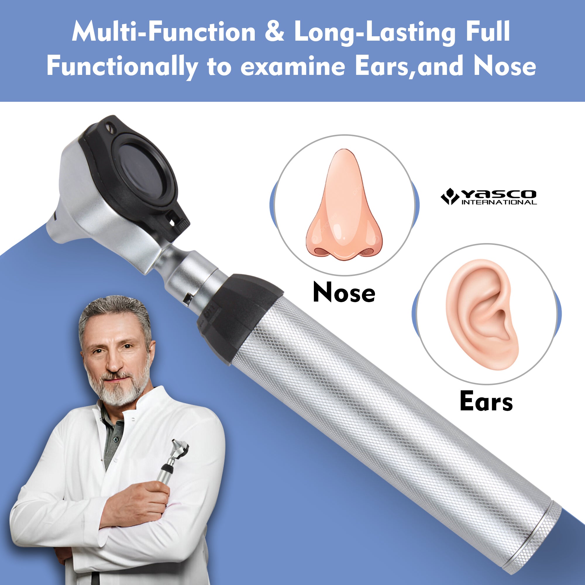 Fiber Optic Brass Otoscope Set