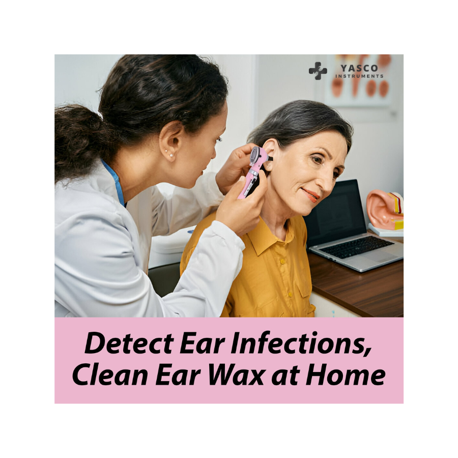 Fiber Optic Pocket Otoscope Set | Pearl Pink
