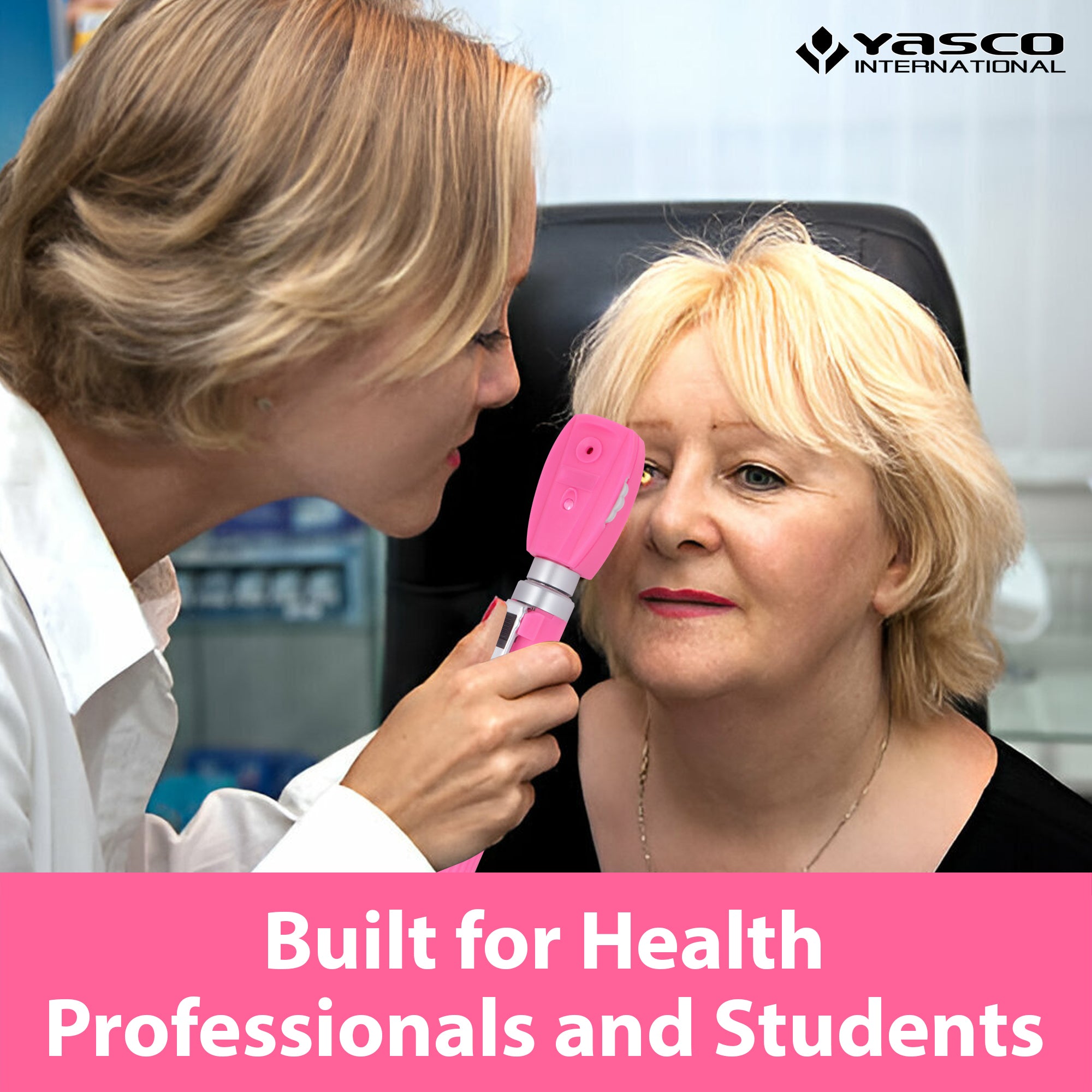 Fiber Optic Mini Ophthalmoscope & Otoscope Set -  Rose Pink