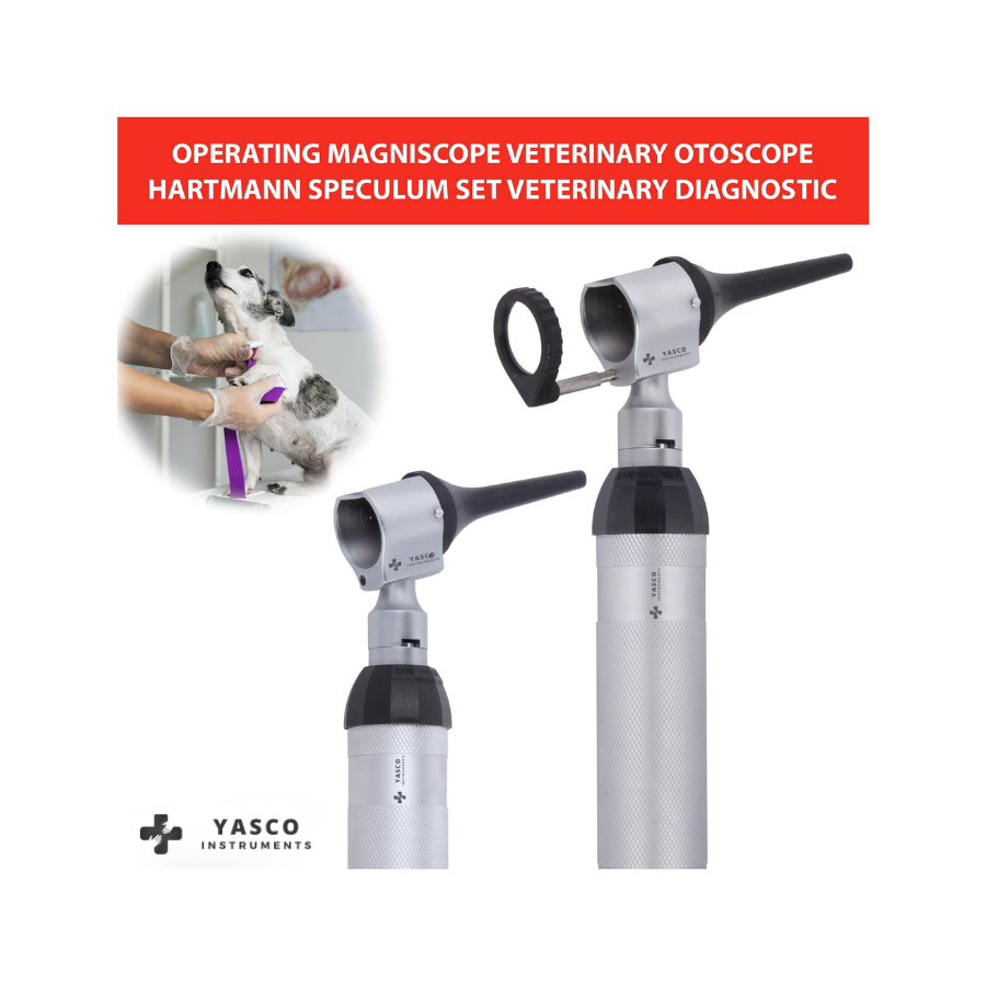 Veterinary Procedure Otoscope Set | LED Diagnostic Instrument