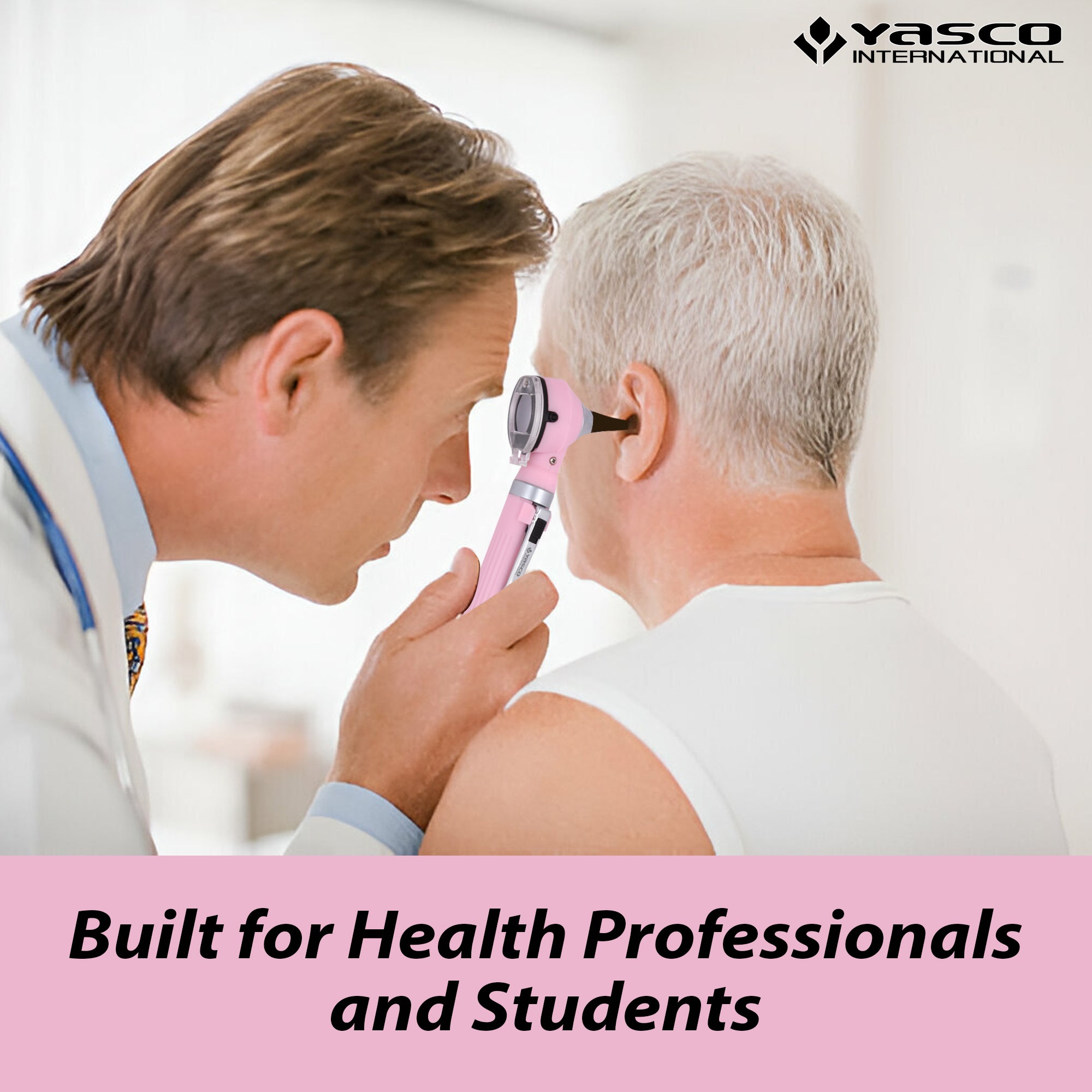 Fiber Optic Mini Otoscope Set - Pearl Pink