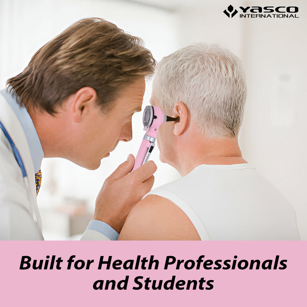 Fiber Optic Mini Otoscope Set - Pearl Pink