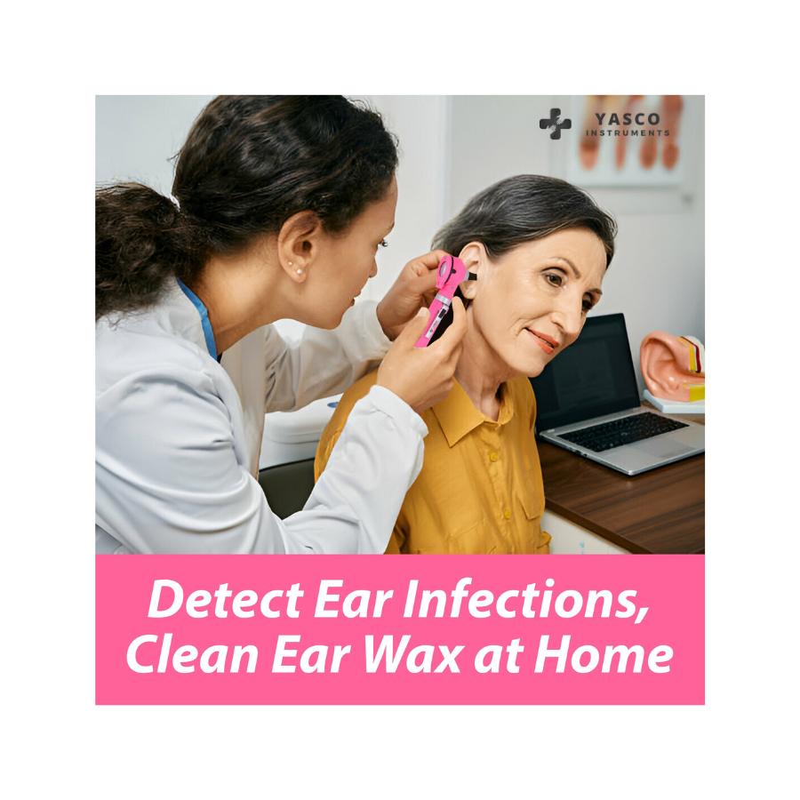 Fiber Optic Pocket Otoscope Set | Rose Pink