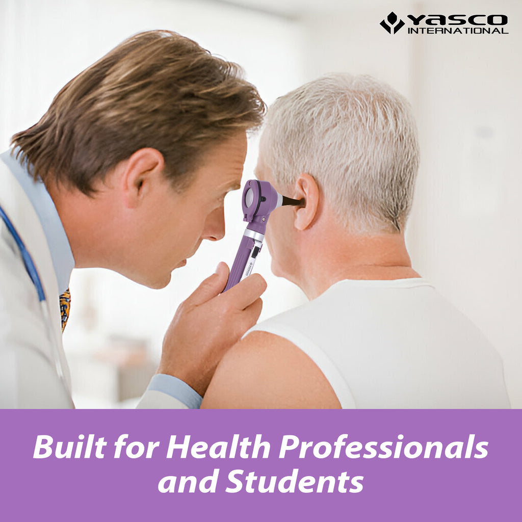 Fiber Optic Mini Otoscope Set - Purple