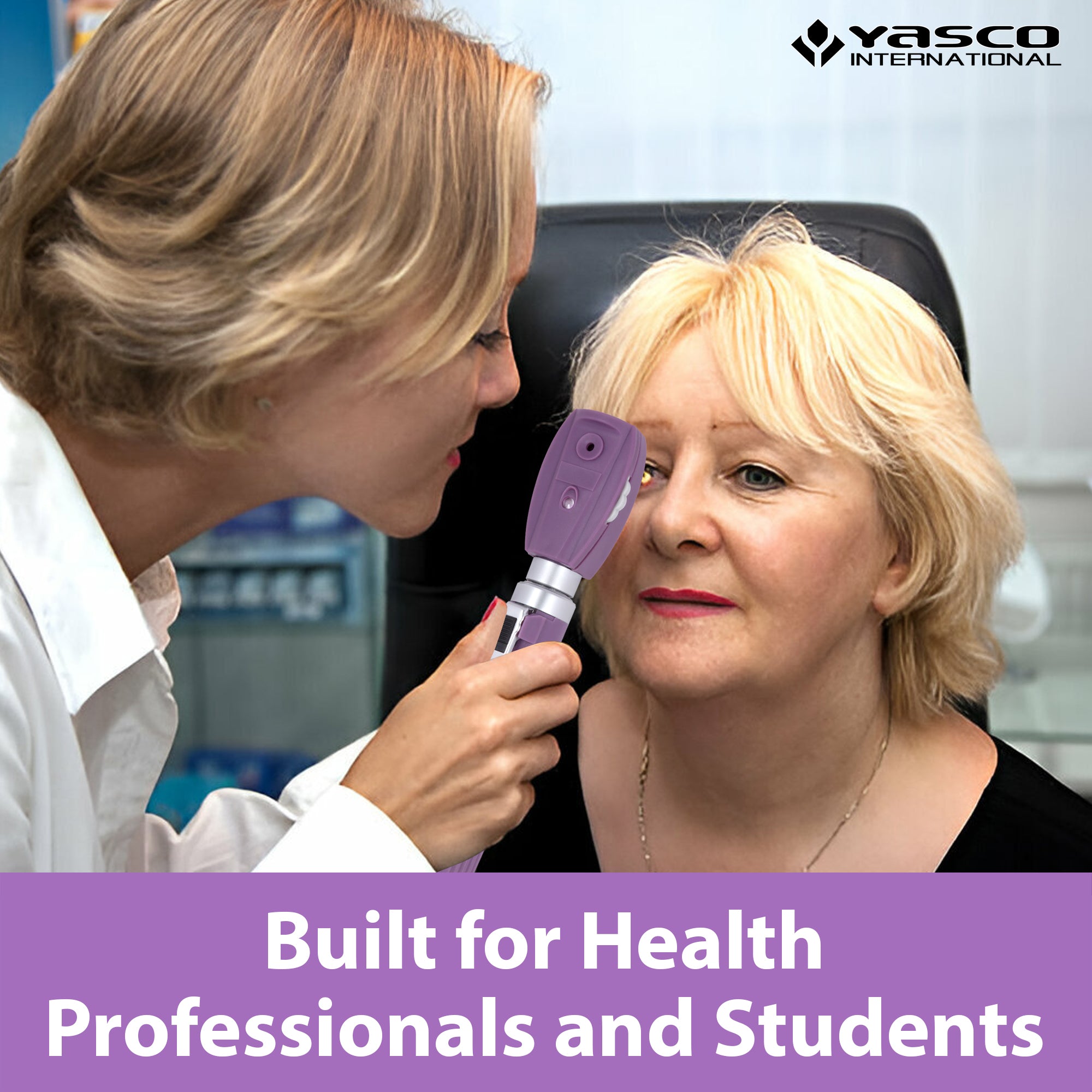 Fiber Optic Mini Ophthalmoscope & Otoscope Set - Purple