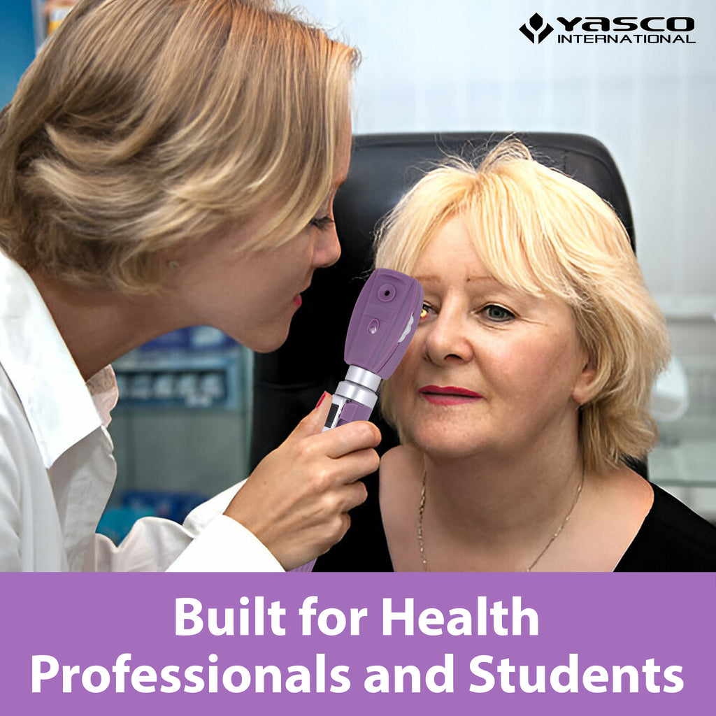 Fiber Optic Mini Ophthalmoscope & Otoscope Set - Purple