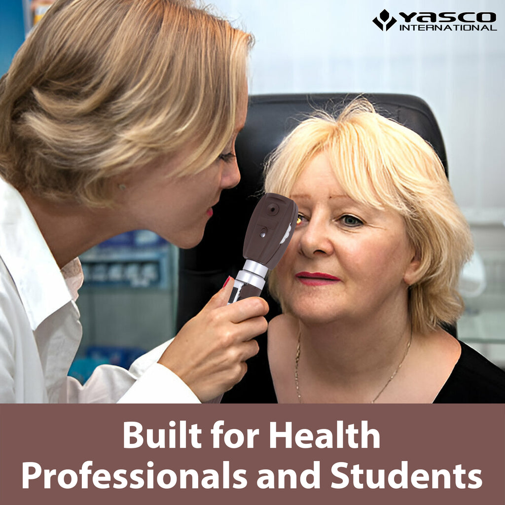 Fiber Optic Mini Ophthalmoscope & Otoscope Set - Chocolate Brown