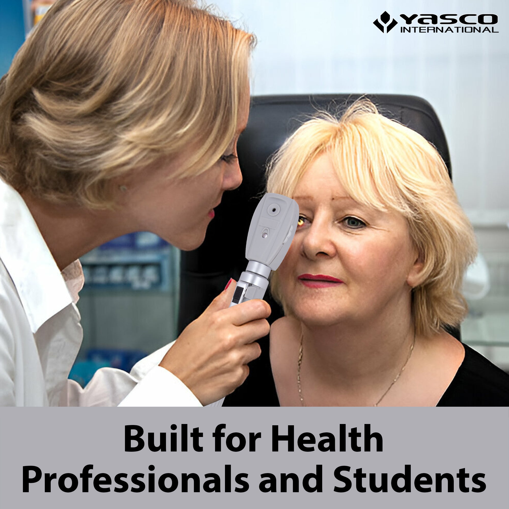 Fiber Optic Mini Ophthalmoscope & Otoscope Set -  Gray