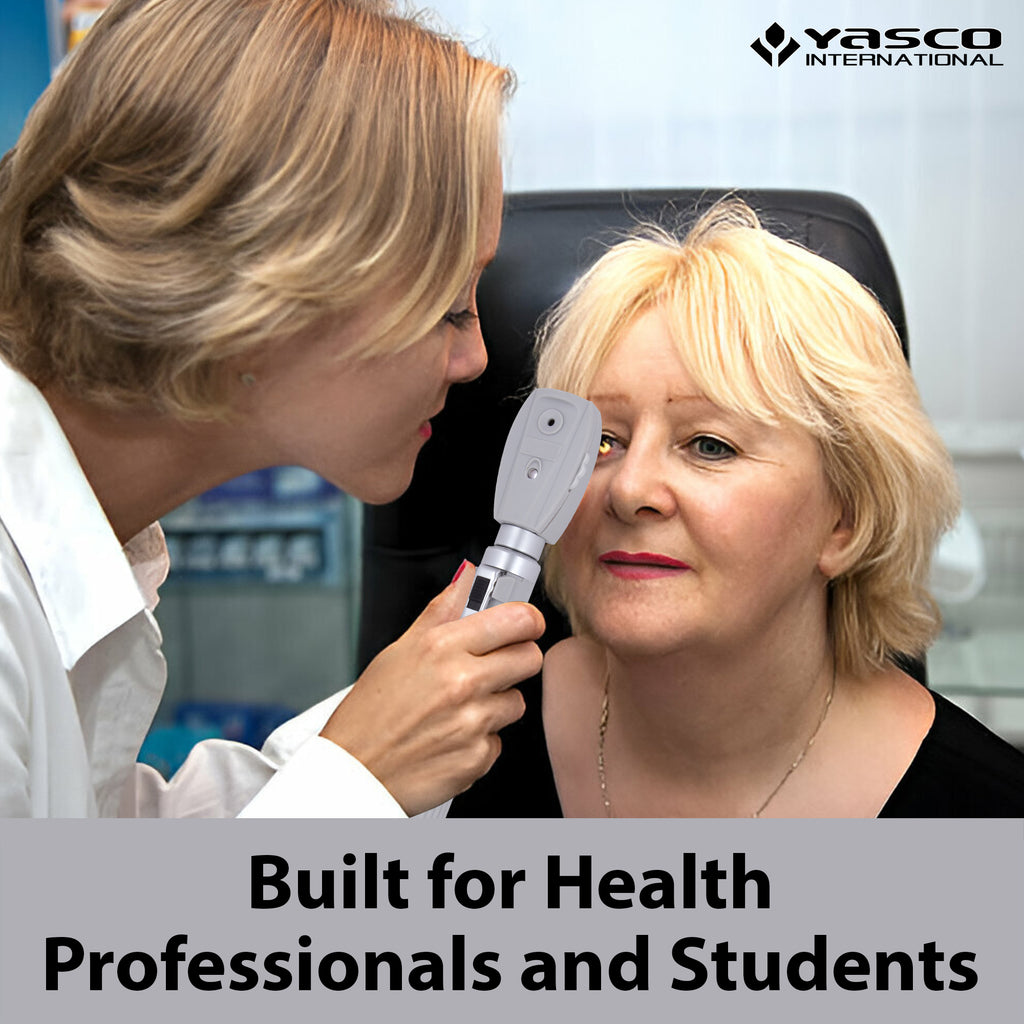 Fiber Optic Mini Ophthalmoscope & Otoscope Set -  Gray