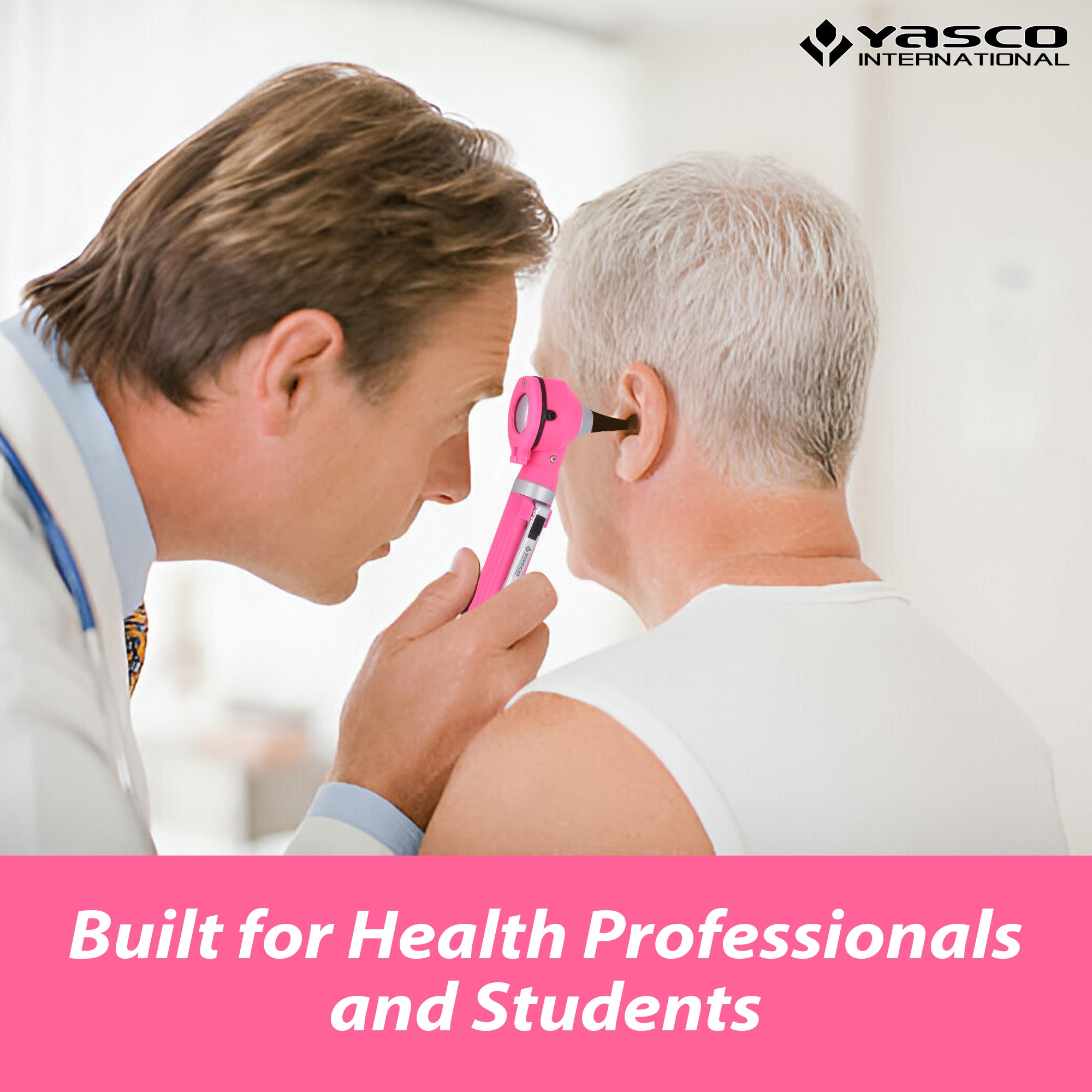 Fiber Optic Mini Otoscope Set - Rose Pink