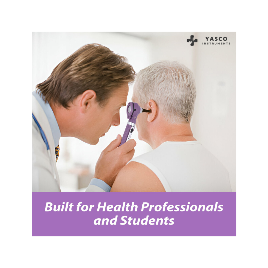Fiber Optic Pocket Otoscope Set | Purple