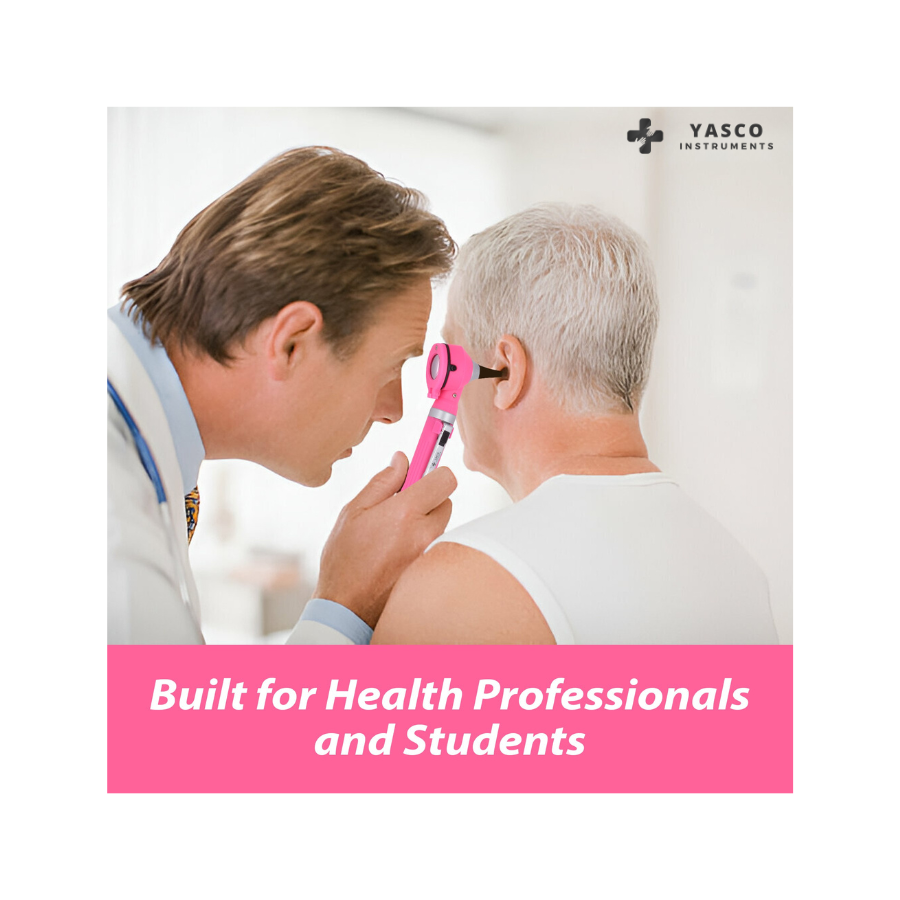 Fiber Optic Pocket Otoscope Set | Rose Pink