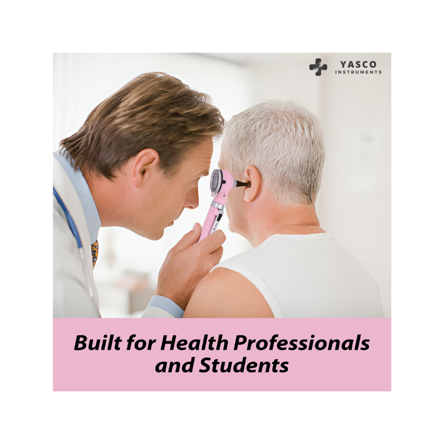 Fiber Optic Pocket Otoscope Set | Pearl Pink