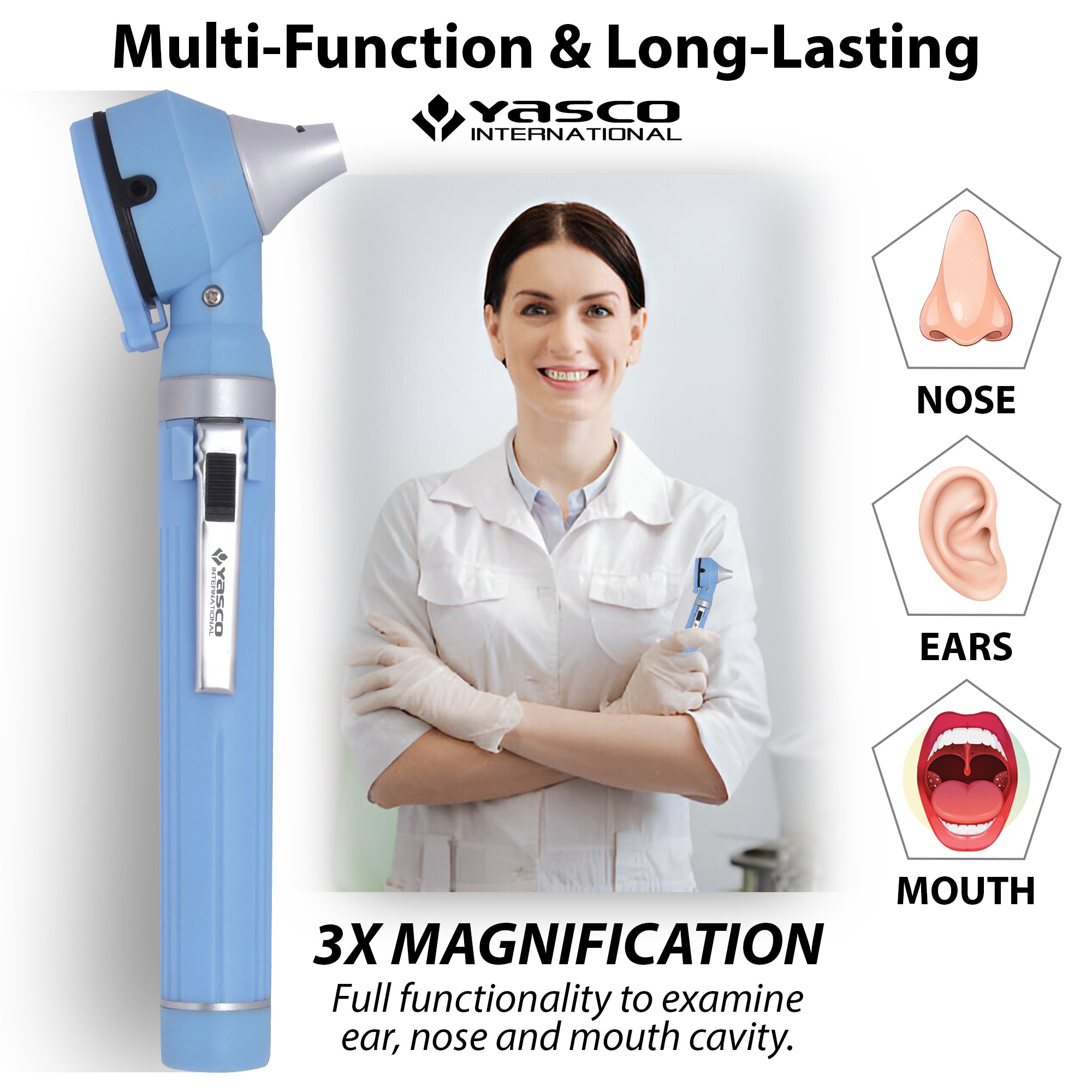 Fiber Optic Mini Otoscope Set - Ceil Blue
