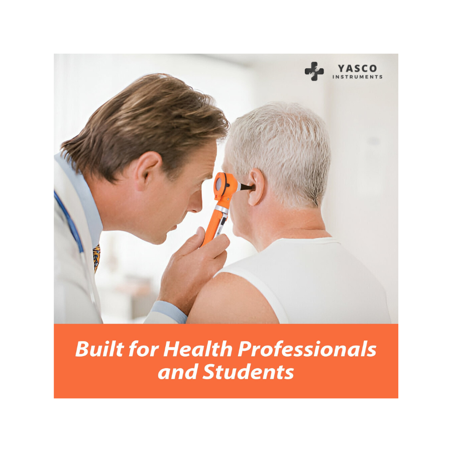 Fiber Optic Pocket Otoscope Set | Orange