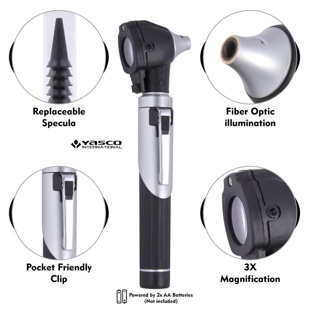 Fiber Optic Mini Otoscope Set - Navy Blue