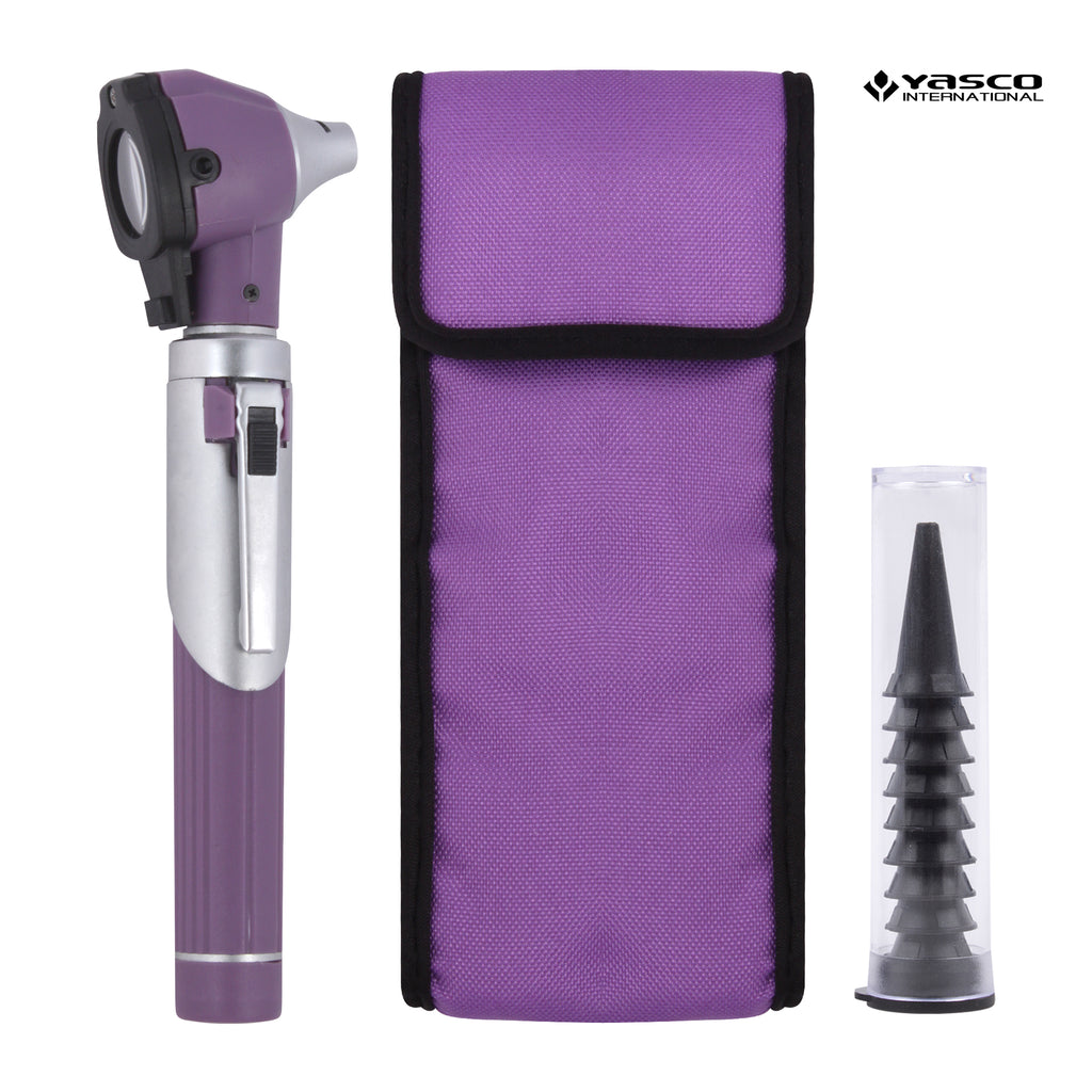 Fiber Optic Mini Otoscope Set - Purple