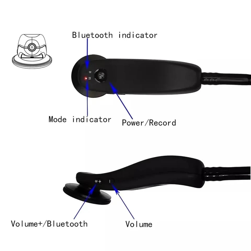 Digital Medical Bluetooth Electronic Stethoscope - Black