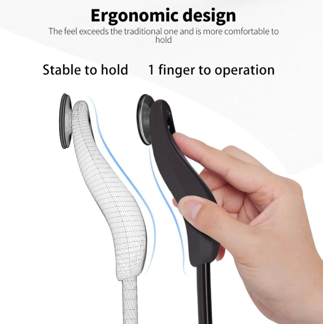 Digital Medical Bluetooth Electronic Stethoscope - Black