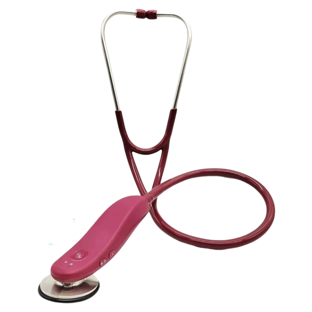 Digital Medical Bluetooth Electronic Stethoscope - Wine Red Main image